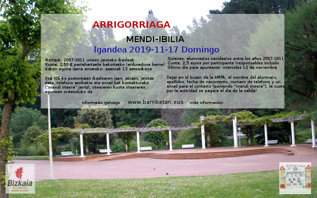 2019-11-17 “Arrigorriaga” Mendi irteerak Bizkaiko Mendizale Federazioaren eskutik