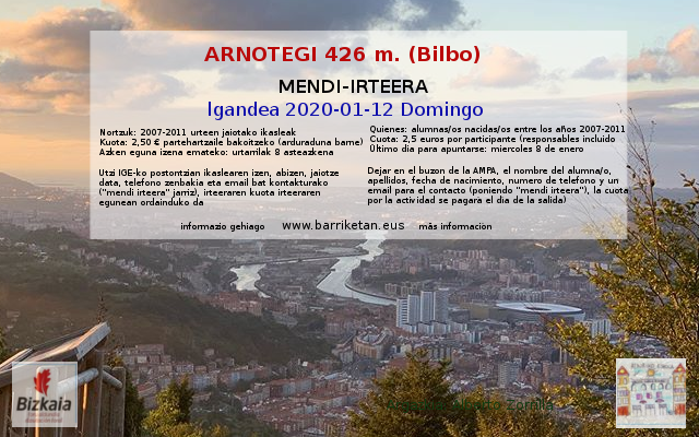 17-11-2019 “Arrigorriaga” Salidas al monte con la Federación Vizcaina de Montañismo